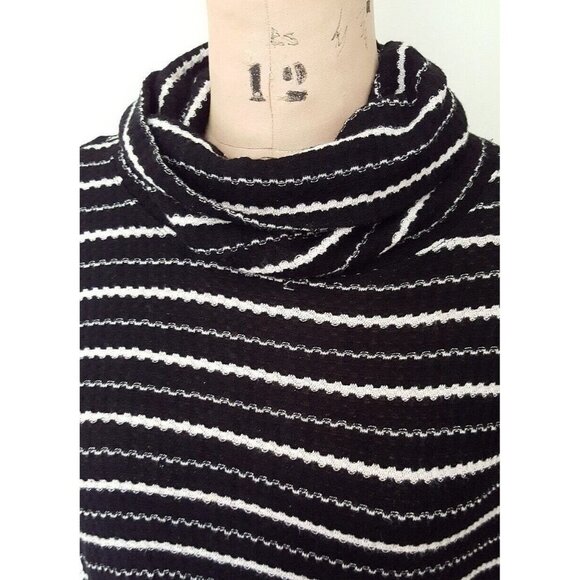 Free People We the Free Kristina Striped Drippy Waffle knit cowl Thermal Top M - Picture 9 of 14